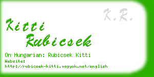 kitti rubicsek business card